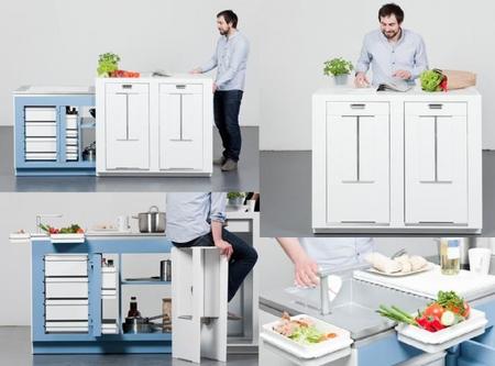 Soluciones para disfrutar de una isla de cocina en espacios reducidos