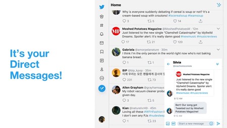 Twitter imita a Facebook: facilita ver y enviar mensajes privados sin abandonar nuestro timeline