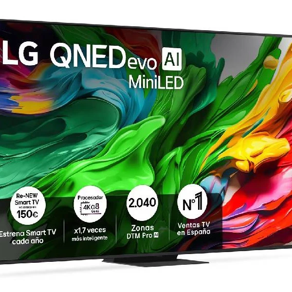 LG - TV QNED evo MiniLED AI 217cm (86') LG 86QNED86A6A, 4K Smart TV.