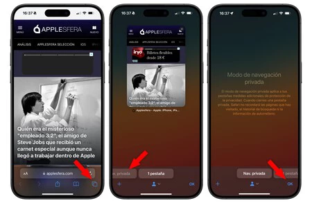 Navegacion Privada Safari Iphone