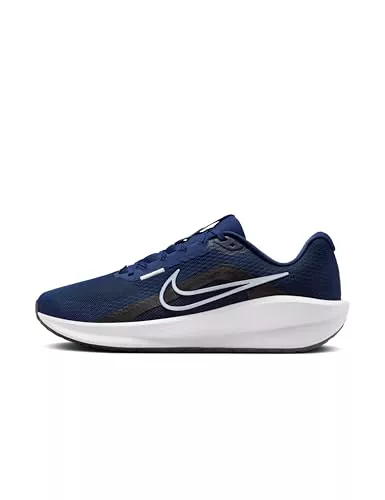 NIKE Downshifter 13, Sneaker Hombre, Midnight Navy Pure Platinum Black White, 42 EU