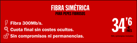 La fibra de Pepephone: 300 Mbps simétricos por 34,60 euros al mes y 190 euros de alta