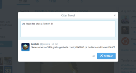 Así es la nueva función de citado de Twitter: fuente adjunta y 116 caracteres extra