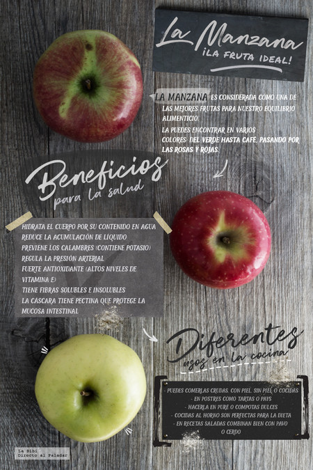 La manzana, la fruta ideal. Infografía