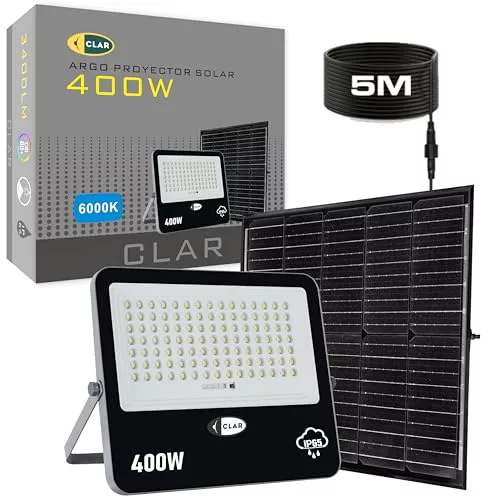 CLAR - Focos Led Exterior solar, Luz Potente, Focos Para Jardín 400W (Pack 1)