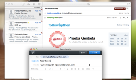 FollowUpThen, crea recordatorios con sólo enviar un correo