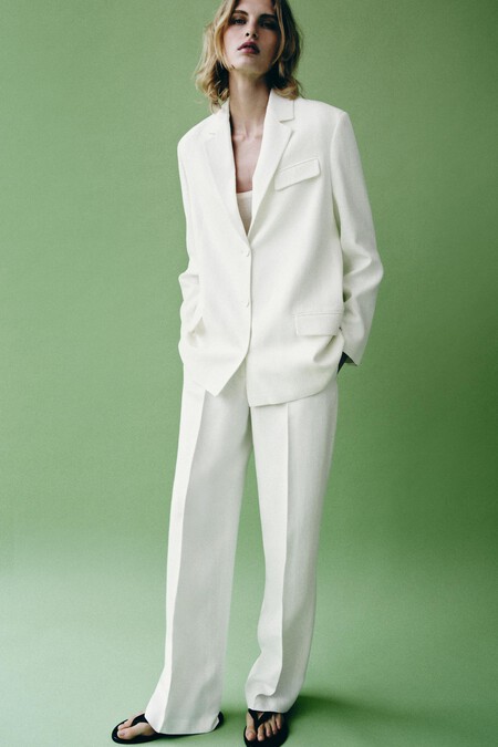 pantalón blanco recto