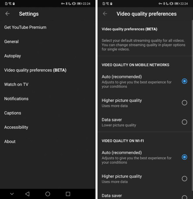 YouTube para Android permitirá elegir la calidad de vídeo ...