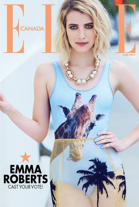 Emma Roberts se lleva el safari puesto encima para la revista Elle Magazine