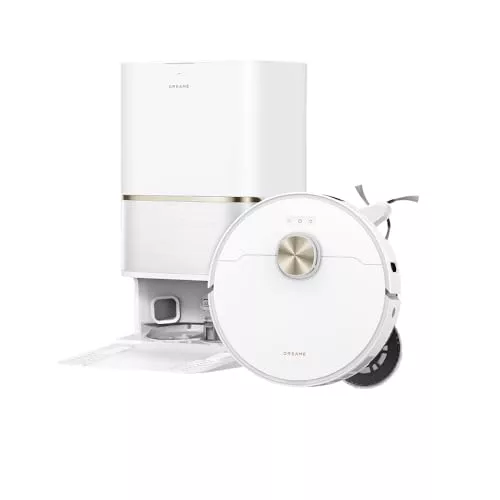 DREAME L50 Ultra Ae Robot Aspirador y Friegasuelos, 100 Días de Vaciado Automático, Mopas con Autolimpieza a Alta Temperatura, 28.000 Pa de Succión, Limpia a Fondo Esquinas y Bordes