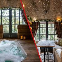 Dejó su trabajo de topógrafo y convirtió un viejo camión de reparto en una cabaña camper modular de lujo con jacuzzi