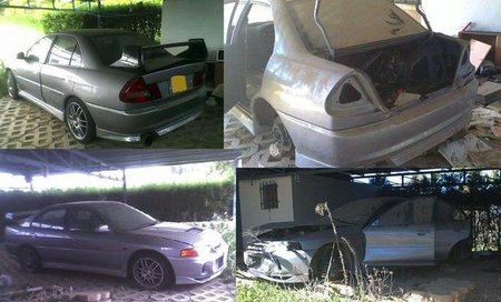 Mitsubishi Lancer EVO IV abandonado