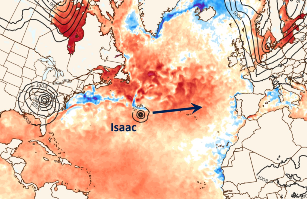 Un huracán que viaja hacia el Europa: AEMET ha tenido que salir a aclarar lo que va a pasar realmente con la tormenta tropical Isaac  