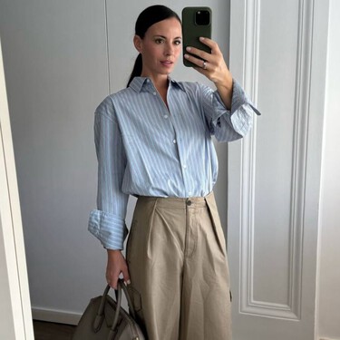 Novedades en Zara: ''Si tuviera que elegir un look como uniforme de oficina apostaría por una camisa de rayas, un pantalón 'paperbag' y un bolso de piel''