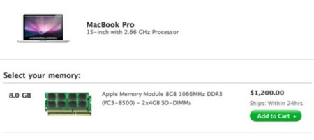 Aparecen ampliaciones a 8 GB de RAM para el MacBook Pro de 15 pulgadas