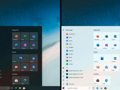 Microsoft muestra un concepto de menú de Inicio de Windows 10 que mantiene las 'Live Tiles', pero con mucho menos color