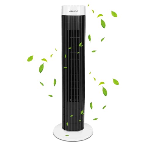 Aigostar Ben - Ventilador de Torre, 3 Velocidades, Oscilación de 85º