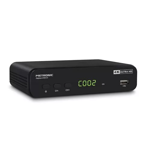 METRONIC 441701 Receptor decodificador TDT 4K Ultra HD UHD-S1 con Puerto USB Grabador, TIMESHIFT