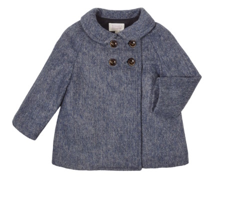 Abrigo Azul Bebe Bonnet A Pompon