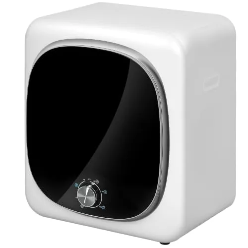 HOMCOM Secadora de Evacuación 3 KG Secadora de Ropa 800W Blanco | 5 Programas, Tambor Inox, Función Antiarrugas, Función Esterilizar, Carga Frontal, Fácil de Planchar