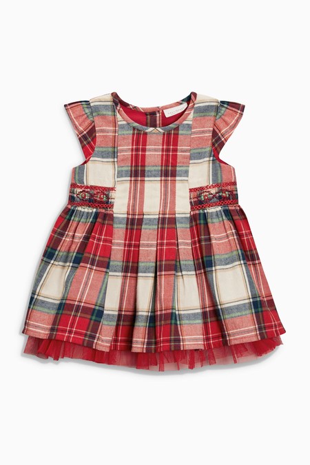 Vestido Bebe Cuadros Y Tul