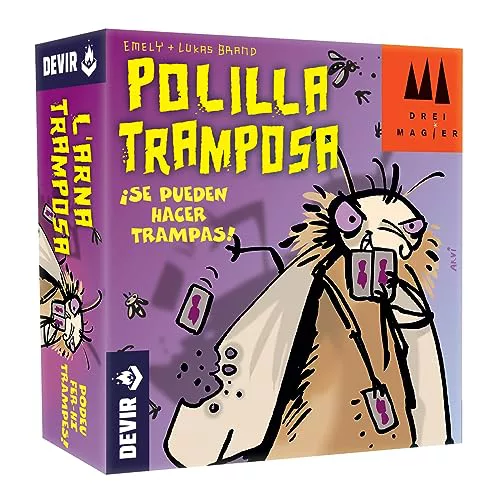 Devir - Polilla Tramposa Original, Juego de Cartas, Juego de mesa para Niños, Party Game, Juego Rápido para Todas las Edades y Fiestas (BGPOLI)