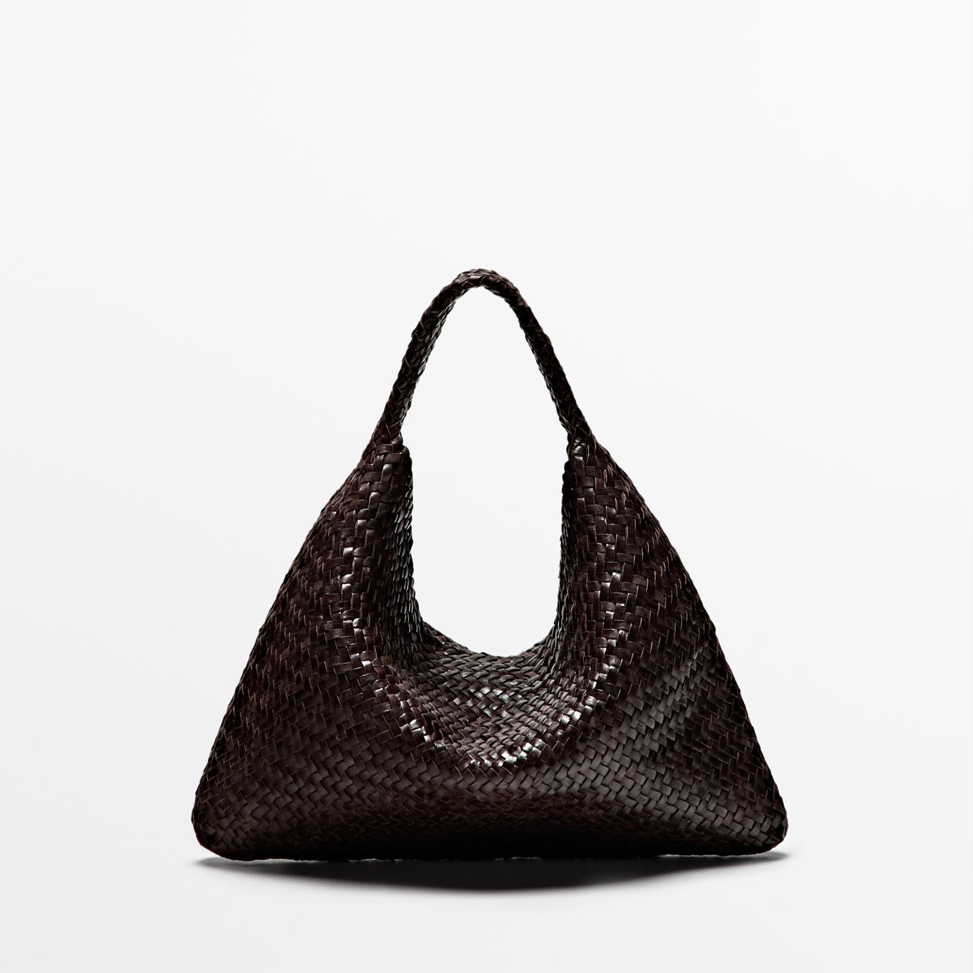 Bolso trenzado marrón chocolate