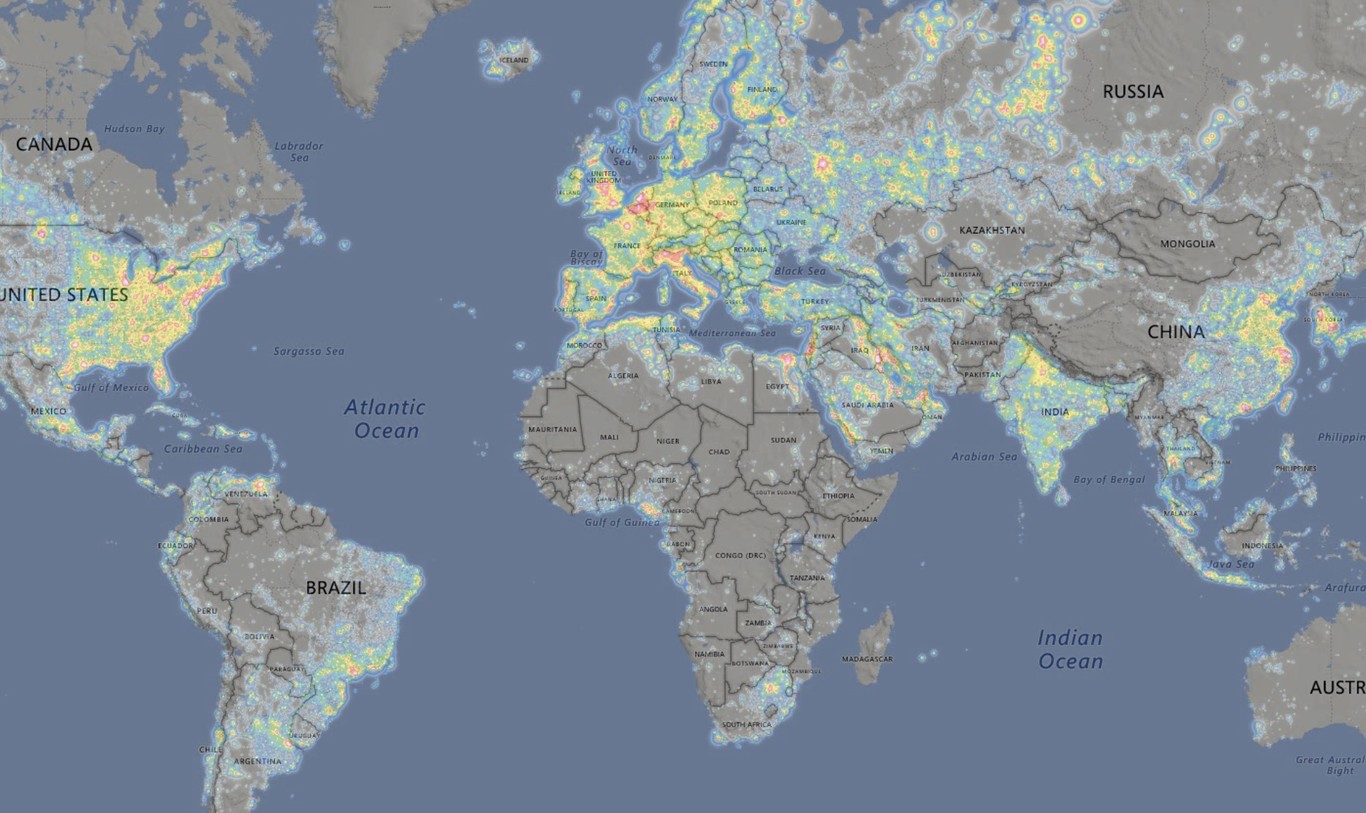 Busca las zonas con la menor contaminación lumínica gracias a este mapa ...