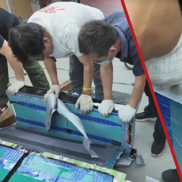 "Demasiado violento y poco profesional": intentaron destripar una batería BYD en directo a lo bestia y la tarea les llevó ocho horas