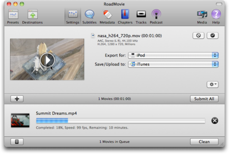 RoadMovie: actualizado y cargado de opciones: A Fondo