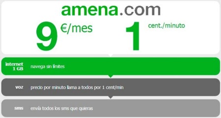 Amena lanza un órdago: llamadas a un céntimo por minuto, 1 Gb y 1000 SMS por nueve euros al mes