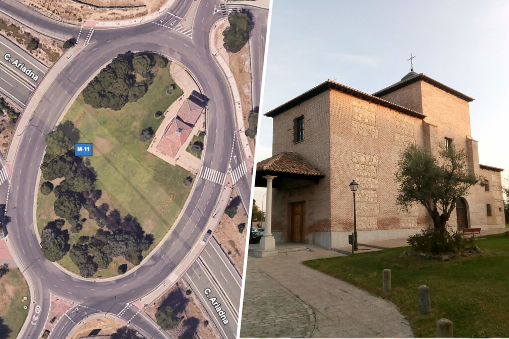En Barajas hay una ermita barroca aislada en mitad de una glorieta. La pregunta es cómo diablos ha llegado ahí