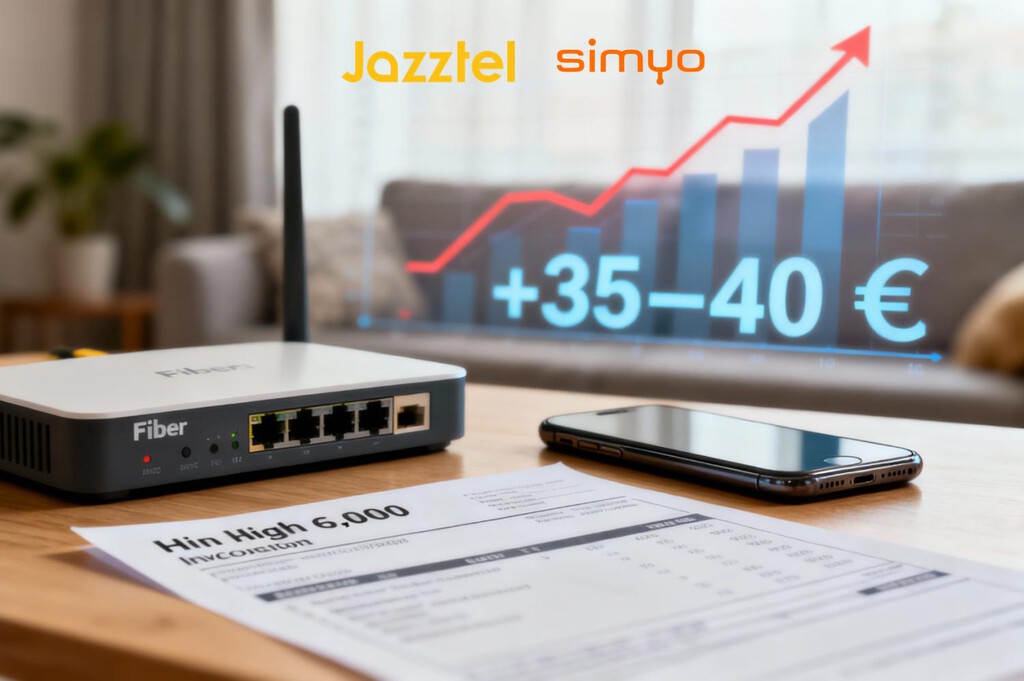 Jazztel y Simyo suben el precio de acceso a la fibra y móvil: Digi, Lowi y FlouTel se imponen como las alternativas más baratas