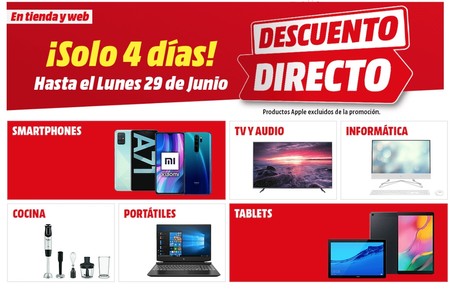 Descuento directo en MediaMarkt: hasta 400 euros de ahorro, durante este fin de semana, en consolas, televisores, portátiles y mucho más