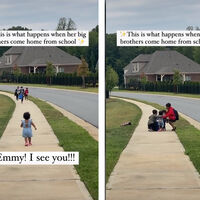 El precioso vídeo de una pequeñita corriendo a recibir a sus hermanos mayores después del cole