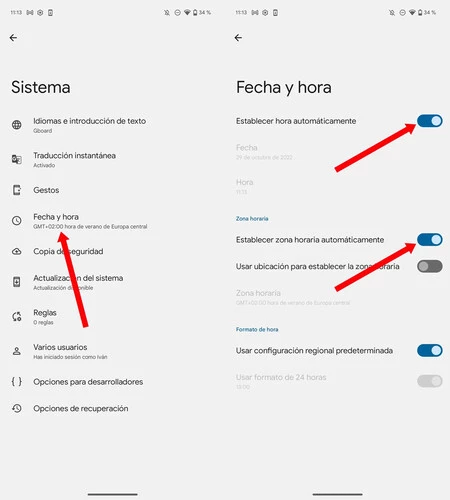 Configuracion Hora Automatica Android