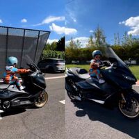 Un crío de 4 años pilotando una Yamaha T-Max de 200 kilos y el eterno debate: ¿Deben los niños pilotos correr en moto?