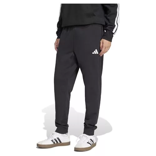 adidas Uomo Essentials FEELCOZY French Terry Pant, Black/White, L