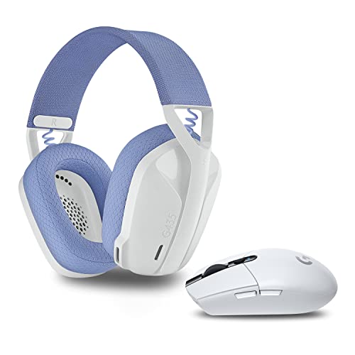 Logitech G305 Lightspeed Ratón Gaming Inalámbrico, Blanco, with G435 Auriculares Inalámbricos Lightspeed para Gaming, Blanco