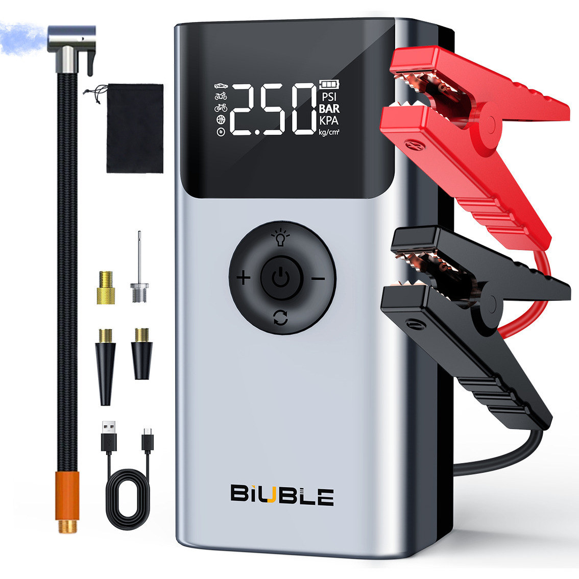 Powerbank Con Pantalla Digital y Linterna LED, Para Auto