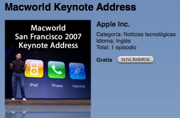 Apple habilita la descarga del vídeo de la keynote desde iTunes