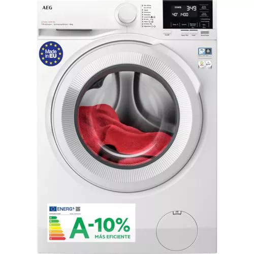 AEG LFR7184N2V, Lavadora de Carga Frontal 8 Kg, 1400 rpm, Libre Instalación, Función Vapor, Lavado Rápido, Cajón Universal, Motor Inverter, Display LCD/LED, Serie 7000, Blanca, Clase A