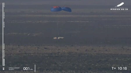 Blue Origin tiene con éxito su segundo vuelo tripulado por civiles, el actor William Shatner de Star Trek voló, en la vida real, al espacio