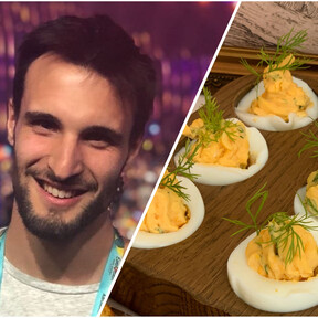 David, cocinero: "Los huevos rellenos más elegantes no llevan atún ni mayonesa, sino 70 g de queso y un puñado de nueces" 