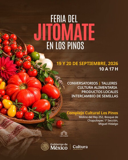 Disfruta de una salsa de molcajete, bebidas, dulces y nieves en la Feria del Jitomate en Los Pinos con degustaciones y talleres este fin de semana