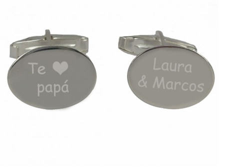 Gemelos de plata grabados para felicitar a papá en su día