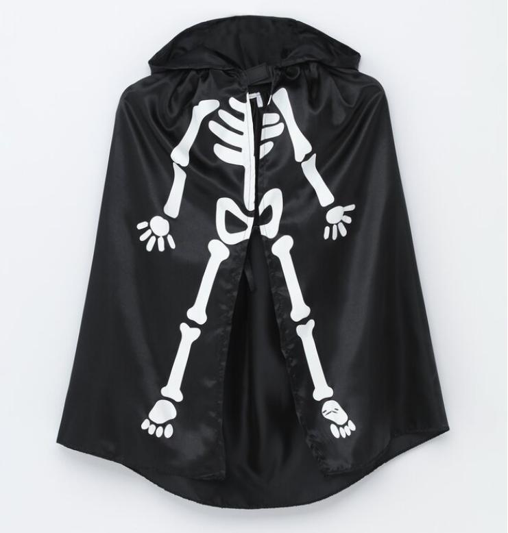 Capa disfraz esqueleto