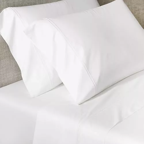 Victorio & Lucchino V&L Juego de Sábanas de Hostelería 100% Algodón Blanco – Incluye Encimera, Bajera Ajustable y Funda(s) de Almohada | Cama 135cm 