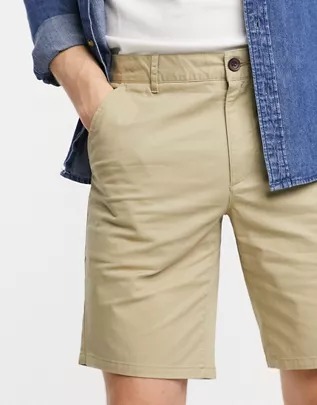Shorts chinos color arena de algodón orgánico Hawk de Farah