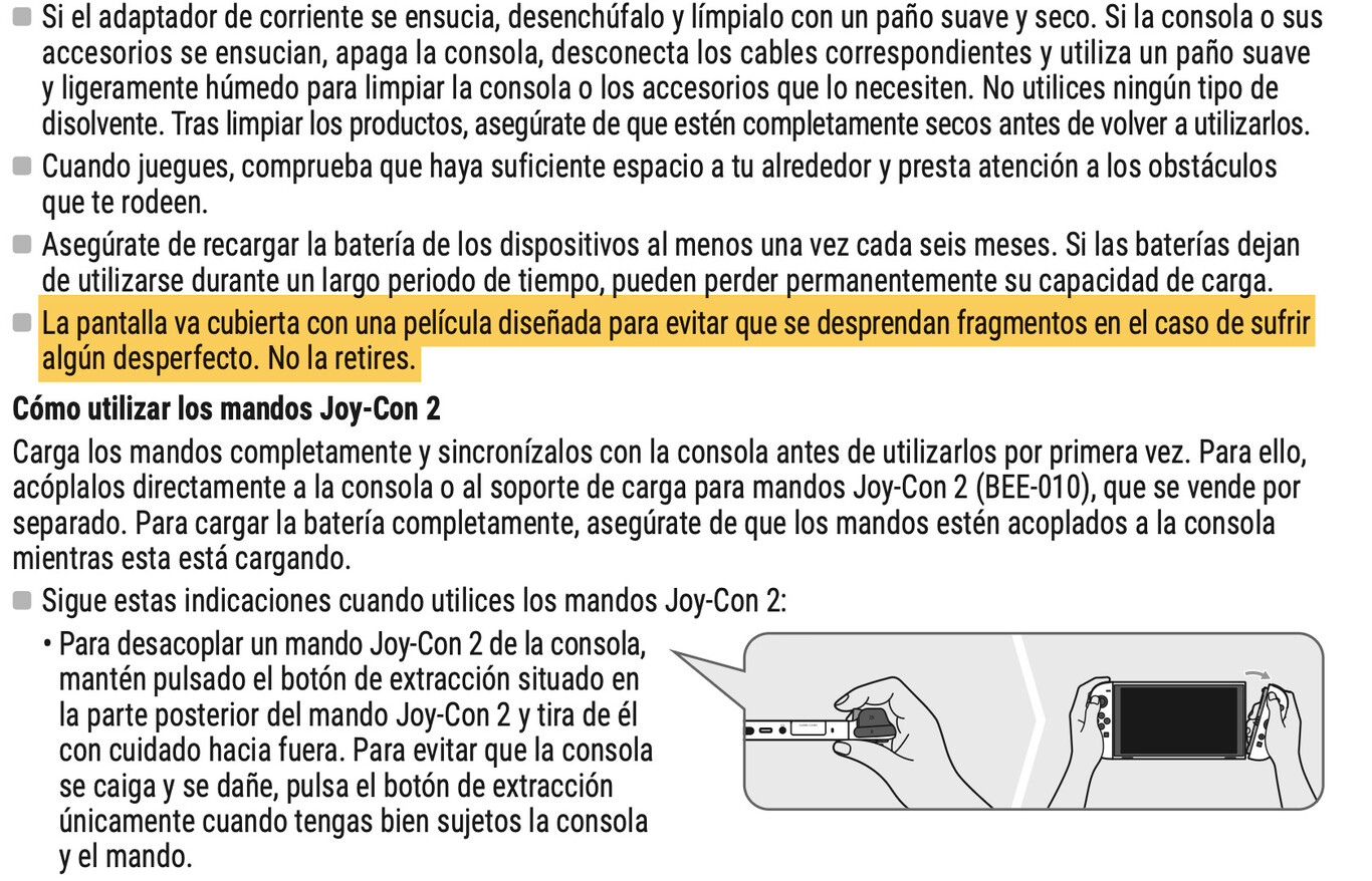 La Switch 2 viene con un protector que muchos quitaríamos sin pensarlo ...